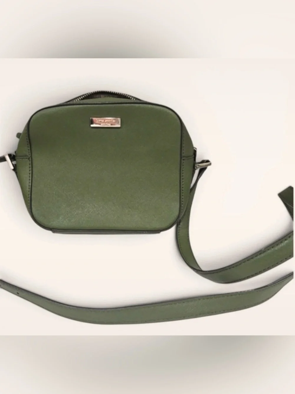 Kate Spade Olive Green Saffiano Crossbody Camera Bag